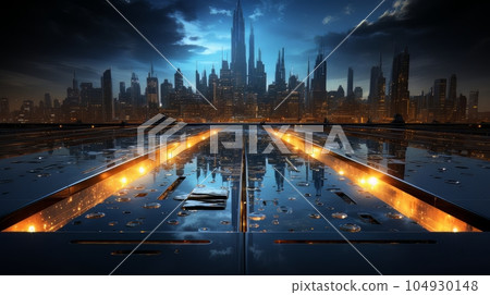 Smart city and communication network concept. 5G telecommunication. Digital Landscape AI Smart city and communication network concept. 5G telecommunication. Digital Landscape AI 104930148