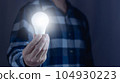 Man hand holding light bulb. idea concept with innovation and inspiration 104930223