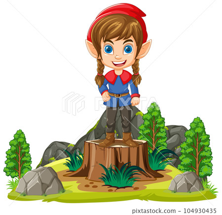 Dwarf cartoon in fantasy world Dwarf cartoon in fantasy world 104930435