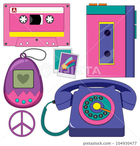 Set of retro object Set of retro object 104930477