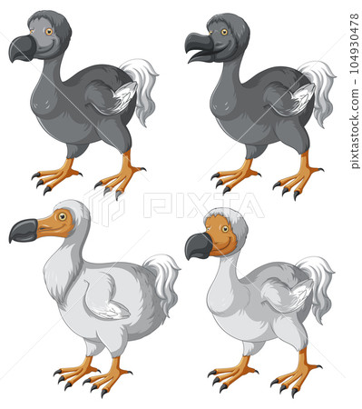 Balck and White Dodo Birds Set 104930478