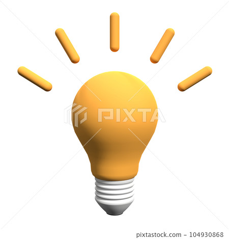 3d lamp illustration. 3d yellow light bulb icon. Light bulb with rays shine. Energy and idea symbol. 3d render illustration 3d lamp illustration. 3d yellow light bulb icon. Light bulb with rays shine. Energy and idea symbol. 3d render illustration 104930868
