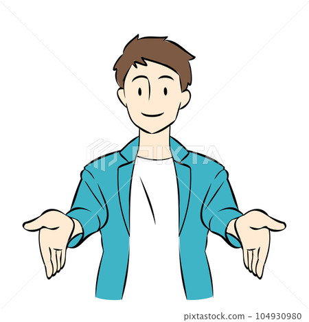 A businessman expanding his hands A businessman expanding his hands 104930980