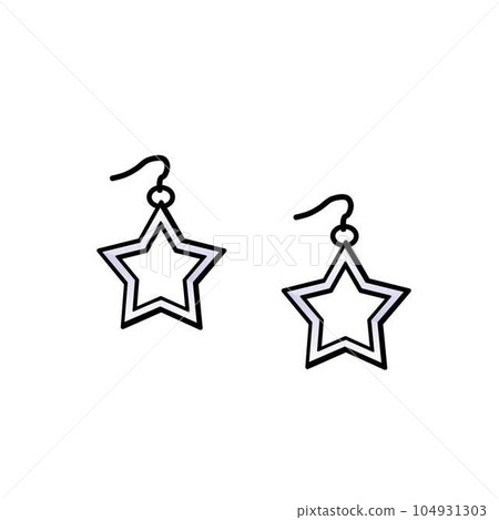 星星耳環插畫 星星耳環插畫 104931303