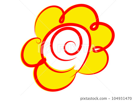 Hanamaru mark Simple yellow and red hanamaru stamp illustration icon material 104931470