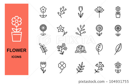 Flower icon set Flower icon set 104931755