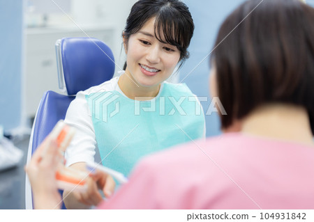 Dentist Patient receiving examination 104931842