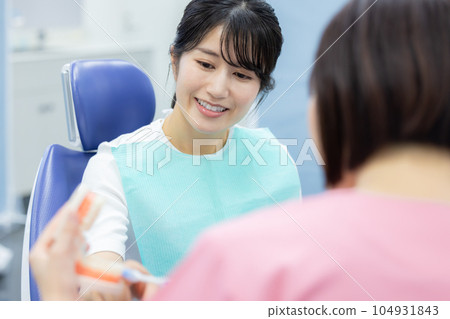 Dentist Patient receiving examination 104931843