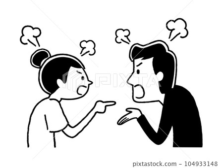 Vector illustration material: arguing couple, quarrel Vector illustration material: arguing couple, quarrel 104933148