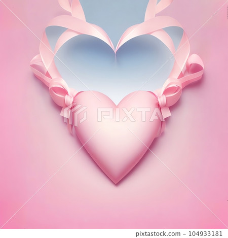 Heart and ribbon frame AI Heart and ribbon frame AI 104933181