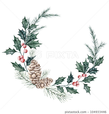 Spruce and Conifer with Ilex Berry Xmas Garland