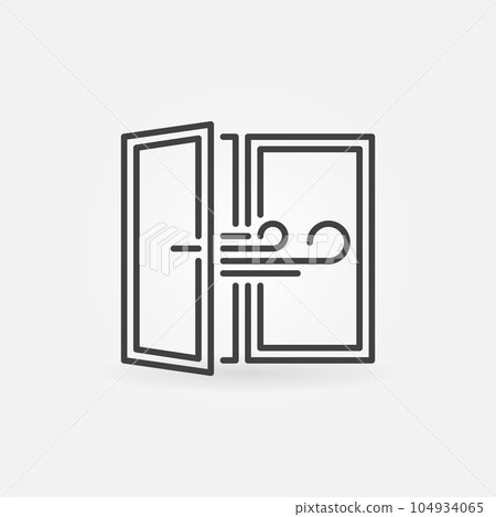 Room Ventilation line icon - Opened Window vector concept symbol 104934065
