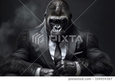 Gorilla businessman "AI-generated image" 104934367