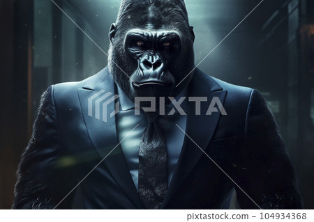 Gorilla businessman "AI-generated image" 104934368