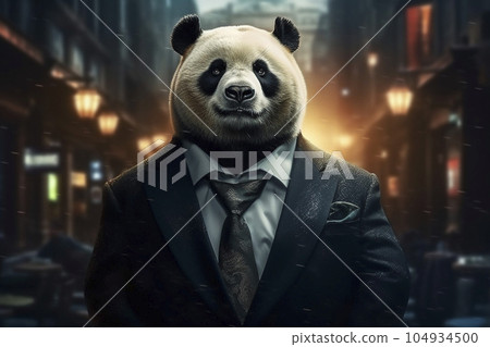 Panda businessman "AI generated image" 104934500