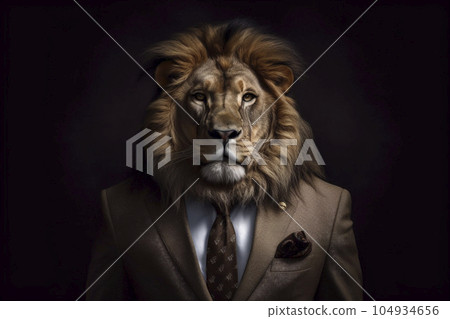 Lion businessman "AI generated image" Lion businessman "AI generated image" 104934656