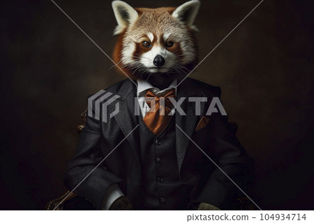 Red panda businessman "AI generated image" 104934714