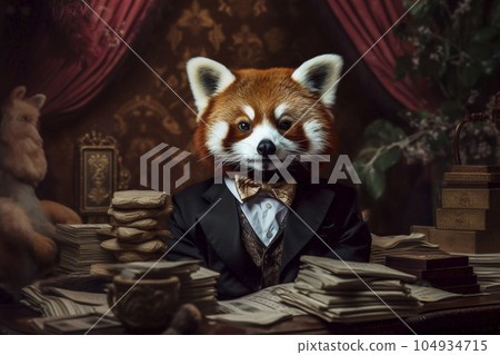 Red panda businessman "AI generated image" 104934715