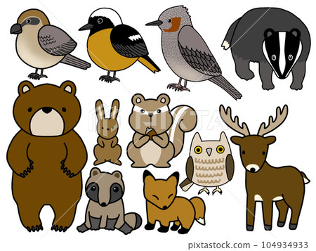 秋天可愛的動物插畫 秋天可愛的動物插畫 104934933