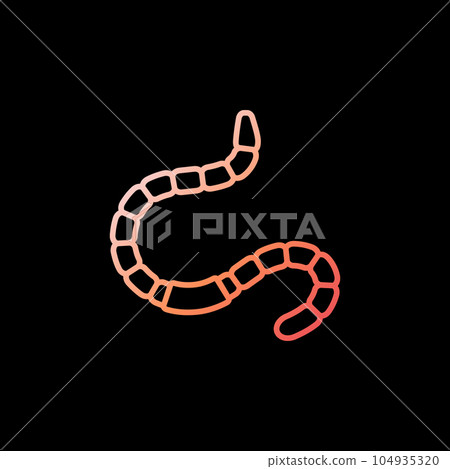Worm linear vector concept colorful icon - Earthworm sign 104935320