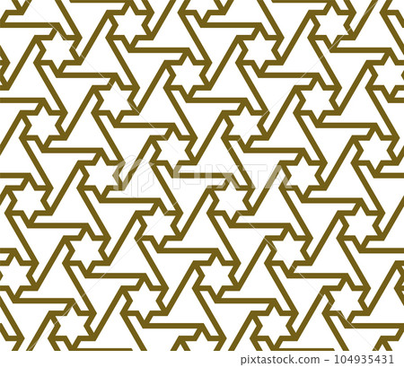 Seamless arabic geometric ornament in brown color. 104935431