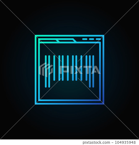 Webpage with barcode blue concept icon or symbol Webpage with barcode blue concept icon or symbol 104935948