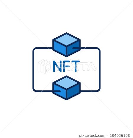 Two Blockchain Blocks with NFT vector concept colored icon Two Blockchain Blocks with NFT vector concept colored icon 104936108