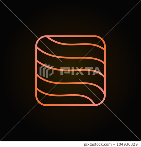 Salmon or trout steak square creative colorful line icon 104936329