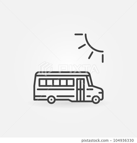 School Bus and Sun linear vector concept icon 104936330