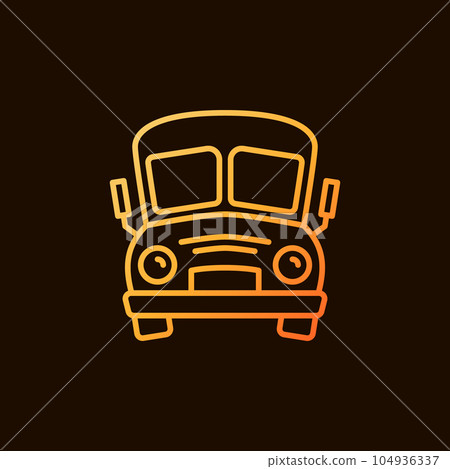 School Bus vector concept funny yellow thin line icon or logo School Bus vector concept funny yellow thin line icon or logo 104936337