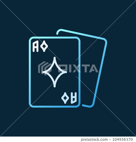 Playing cards vector colored outline icon - poker concept sign Playing cards vector colored outline icon - poker concept sign 104936370