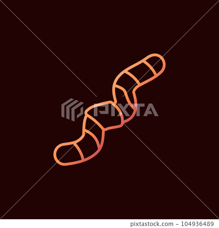 Rainworm vector concept red minimal Worm icon or symbol 104936489