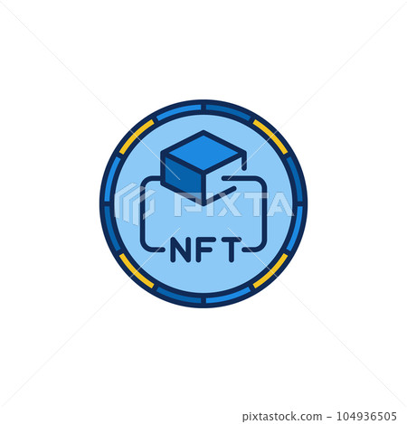 Non-Fungible Token Technology vector concept round colored icon 104936505