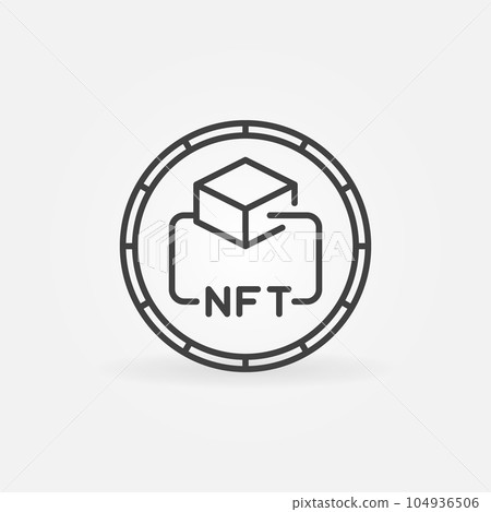 Non-Fungible Token Technology vector round line icon. NFT sign Non-Fungible Token Technology vector round line icon. NFT sign 104936506