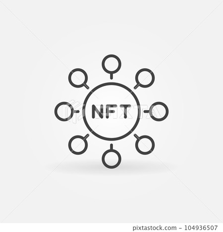 Non-Fungible Token with Circles vector line NFT Technology icon 104936507