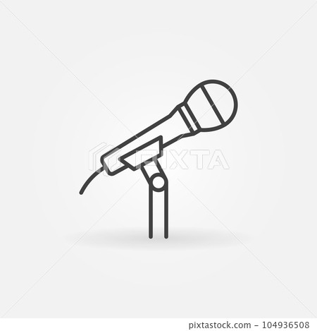 Microphone on the stand vector line icon or symbol Microphone on the stand vector line icon or symbol 104936508