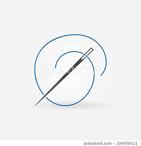 Needle vector minimal icon - Sewing sign - Fashion Industry symbol 104936521