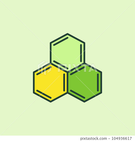 Hexagon Chemical Molecule Formula vector concept colored icon 104936617