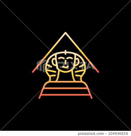 Egyptian Sphinx vector Egypt Culture concept outline colorful icon Egyptian Sphinx vector Egypt Culture concept outline colorful icon 104936858