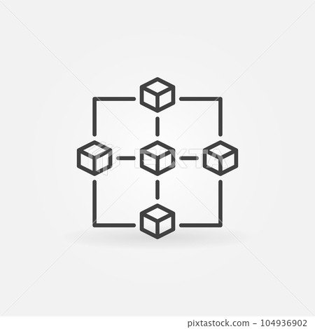Block Chain vector concept line icon - Five Blockchain Blocks sign Block Chain vector concept line icon - Five Blockchain Blocks sign 104936902