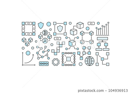 Blockchain modern banner or illustration on white background 104936913