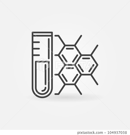 Chemical Formula and Test Tube vector Chemistry linear minimal icon Chemical Formula and Test Tube vector Chemistry linear minimal icon 104937038