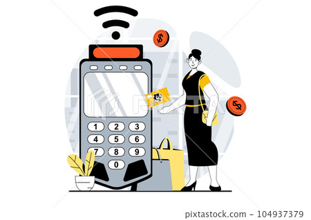 Employee hiring process concept with people scene in flat design for web. Man with resume waiting for job interview with hr manager. Vector illustration for social media banner, marketing material. 104937379