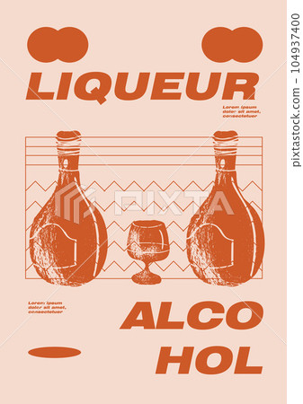 Liqueur Alcoholic drink liquor sketch engraving vector illustration. Party poster design. Vintage pencil sketch. Engraving style. Labels, cover, t-shirt print, painting. Liqueur Alcoholic drink liquor sketch engraving vector illustration. Party poster design. Vintage pencil sketch. Engraving style. Labels, cover, t-shirt print, painting. 104937400