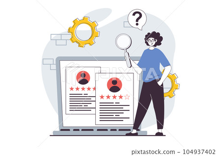 E-payment concept with people scene in flat design for web. Woman making online shopping and paying with credit card using laptop. Vector illustration for social media banner, marketing material. E-payment concept with people scene in flat design for web. Woman making online shopping and paying with credit card using laptop. Vector illustration for social media banner, marketing material. 104937402