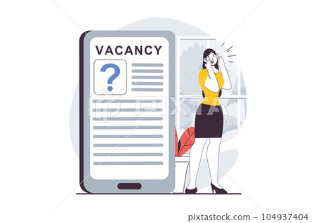 E-payment concept with people scene in flat design for web. Woman making financial transaction with secure mobile pay service in app. Vector illustration for social media banner, marketing material. 104937404