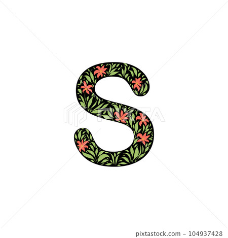 Flower Alphabet of the English language - letter - Flower Alphabet of the English language - letter - 104937428