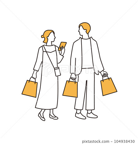 A couple enjoying shopping A couple enjoying shopping 104938430