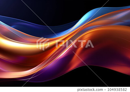 Holographic Golden Luxury Neon Fluid Waves Background. Generative ai Holographic Golden Luxury Neon Fluid Waves Background. Generative ai 104938582