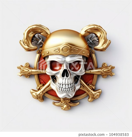 Pirate-Themed Logo on a White Background. Generative ai 104938583